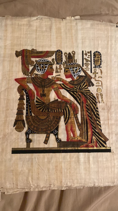LOT NOUA PAPIRUSURI EGIPTENE,DIVERSE SCENE(DIM.APROX. 34X44cm.)Culori...