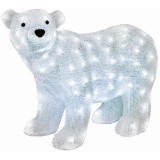 Figurina craciun urs polar, acril, 120 led-uri alb rece, ip44, 58x42 cm, Home