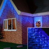 Instalatie de craciun flippy&Acirc;&reg; tip franjuri, 12 m, 300 led-uri, interconectabila, albastru