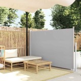 Copertina Laterala Retractabila vidaXL, Gri, 140 x 300 cm, Protectie UV, Vant, Apa, Paravan Intimitate, Gradina, Terasa