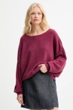 American Vintage pulover din amestec de l&acirc;nă PULL ML COL BATEAU culoarea roz, light, DAM225