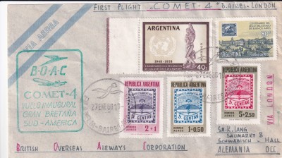 FILATELIE TEMATICA - PLIC ARGENTINA TEMATICA AVION AVIOANE AVIATIE AIRMAIL foto