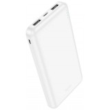Baterie Externa HOCO J100, 10000mAh, 10W, 2 x USB-A, Alba
