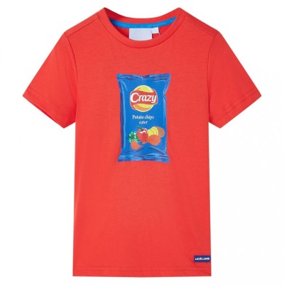 Tricou pentru copii cu m&amp;acirc;neci scurte, roșu, 104 foto
