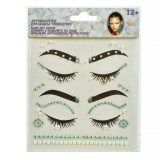 Sticker Autocolant față, Model Strass și Perle, Multicolor, Set 46 Bucăți, V&acirc;rstă 12+