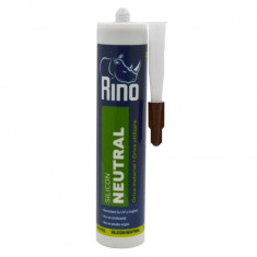 Silicon Neutral Rino, Maro, 280 ml, pentru Materialele de Constructie Poroase sau Neporoase, Silicon Neutral Rino, Silicon Universal Maro, Silicon Pen