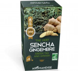 Ceai verde Sencha cu ghimbir bio 18 pliculete x 2g, Aromandise