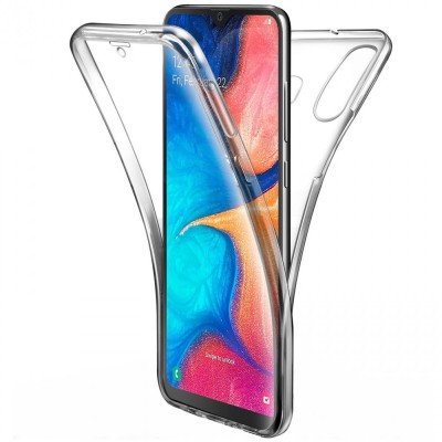 Husa Full TPU 360&amp;deg; fata + spate compatibila Huawei P30 LITE Transparent foto