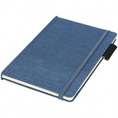 Agenda A5 cu pagini dictando, coperta cu elastic, Everestus, JS02, Textil, albastru deschis, lupa de citit inclusa foto