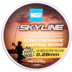 Fir Monofilament Nash Extra Skyline Mono, Uv Yellow, 3.62kg, 8lbs, 0.26mm, 1000m