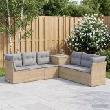 Cumpara ieftin Set de canapea 7 buc. Beige si gri deschis 234 x 234 x 85 cm