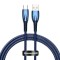 Cablu Date si Incarcare USB-A - USB-C Baseus Glimmer Series, 100W, 1m, Albastru