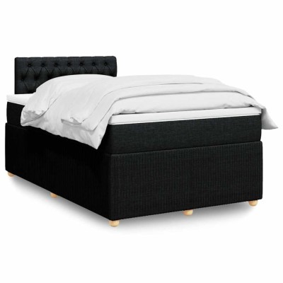 Gossi pat box spring cu saltea, negru, 120x190 cm, catifea foto