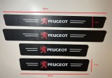 Set 4 Ornamente Praguri Autoadezive Peugeot - Negru, 60cm/40cm