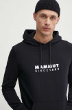 Cumpara ieftin Mammut bluză trening culoarea negru, cu glugă, cu imprimeu