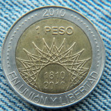 2n - 1 Peso 2010 Argentina / bimetal, America Centrala si de Sud