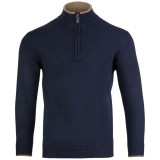 Jack Pyke Ashcombe Pulover 100% l&acirc;nă de miel cu fermoar, culoare bleumarin, mărimea XL