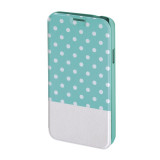 Husa Booklet Lovely Dots Samsung Galaxy S5, Verde/Alb, Cu clapeta, Vinyl, Hama