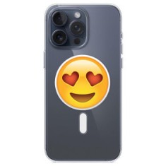 Husa personalizata apple iphone 15 pro, magsafe, drooling face with heart eyes