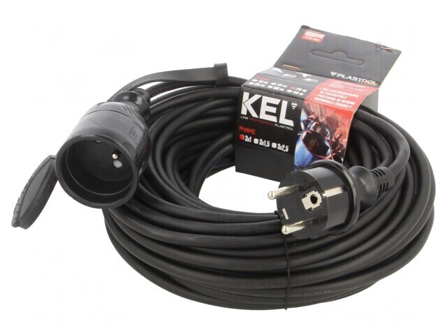 Prelungitor alimentare negru 20m 10A