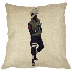 Perna Decorativa cu Naruto Kakashi, 40x40 cm, Husa Detasabila, Burduf foto