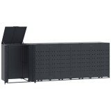 Cumpara ieftin Depozitare cos gunoi roti 5 cosuri antracit 345x79x117 cm otel