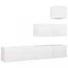 Set dulapuri TV, 4 piese, alb, lemn prelucrat