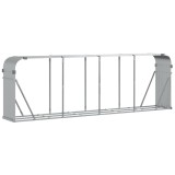 Cumpara ieftin Suport pentru busteni, argintiu, 300x45x100 cm, otel galvanizat