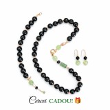 Cumpara ieftin Set Clarity din agat negru și cuarț