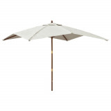 Umbrela de gradina stalp din lemn, nisipiu, 300x300x273 cm GartenMobel Dekor, vidaXL