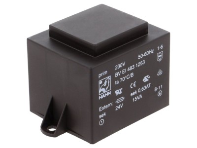 Transformator PCB 15VA 230V 24V foto