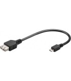 Cablu adaptor OTG micro USB tata - USB mama 20cm Goobay