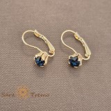 Cercei Regina Safirelor , Cristale bleumarin placati aur 18K Brazilia