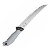 Cumpara ieftin Cutit macelar gri 33 cm, lama curbata 20 cm, 123 g, otel inoxidabil, maner ergonomic cu protectie, pentru portionare si transare carne