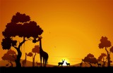 Fototapet Orange Safari