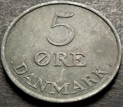 Moneda 5 ORE - DANEMARCA, anul 1958 *cod 1858 A - varianta mare = ZINC! foto