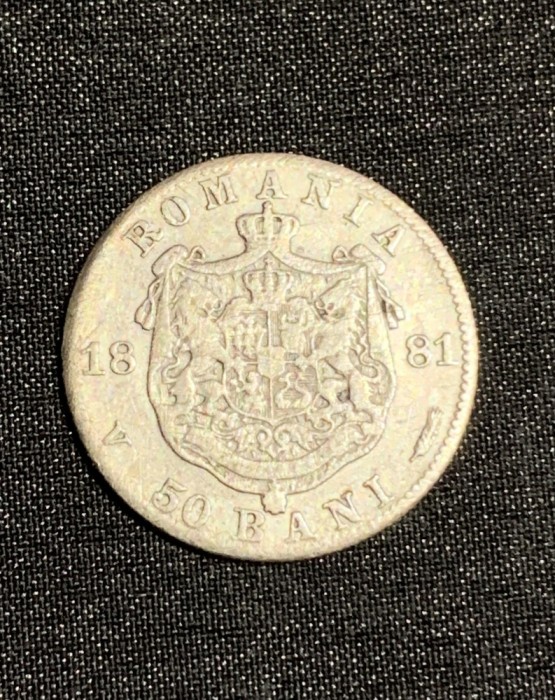 Moneda 50 bani 1881 argint
