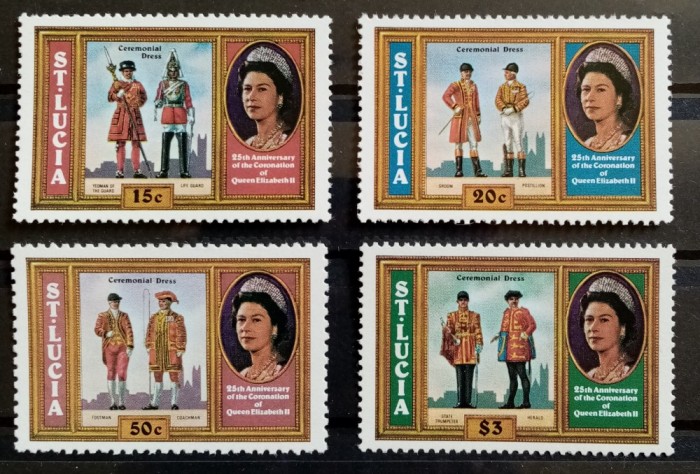 BC263, ST.Lucia 1978, serie regina Elisabeta a II-a, tinute de ceremonie
