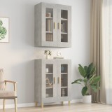 Gossi dulap de perete suspendat, gri beton, 69,5x34x90 cm