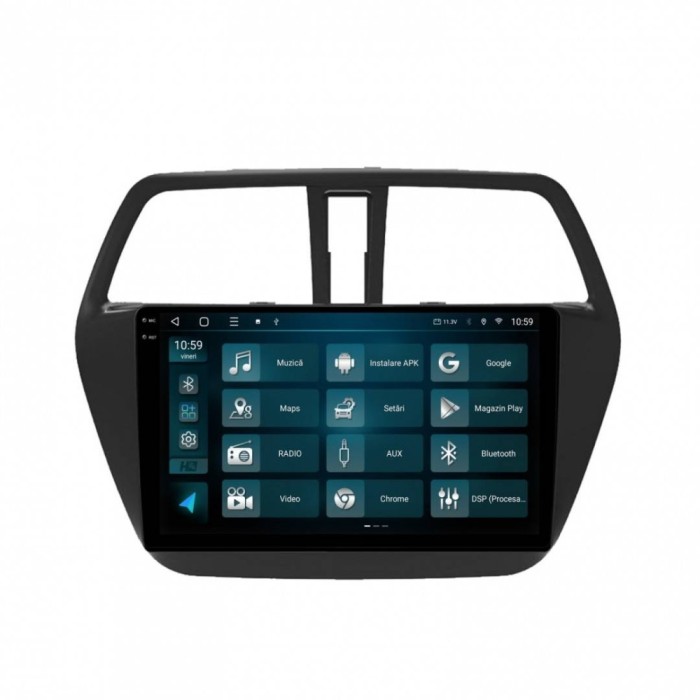 Navigatie 2K Suzuki SX4 S-Cross (2014-2020) 4GB RAM Android 13 Octacore Slot Sim 4G DSP GPS Wi-FI Carplay Android Auto USB Bluetooth Waze Touchscreen