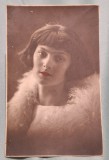 Poza domnisoara frumoasa - fotografie tip carte postala - fotografie veche Romania, anii 1930, FOTO Olteanu - Campina