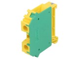 Conector cu montare pe şină 1kV, terminal cu şurub, galben-verde