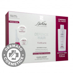 Pachet Fiole impotriva caderii parului Defence Hair + Sampon, 21 x 6ml + 200ml, Bionike