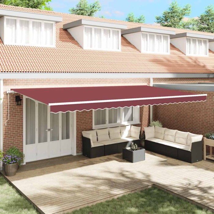 vidaXL Copertina retractabilă automat, vișiniu, 600x300 cm