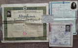 Diploma de bacalaureat agricol + alte documente, prima jumatate a sec. XX