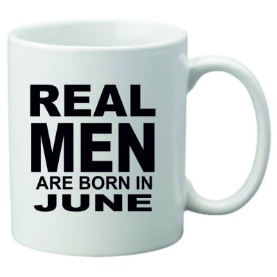 Cana alba personalizata &amp;quot; Real Men are born in June&amp;quot;, INOVATIX&amp;reg;. 330ml foto