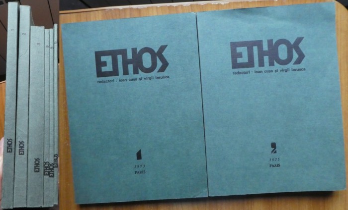 Ethos, redactori: Ioan Cusa si Virgil Ierunca, 6 caiete, Paris, 1973, 1975, 1982, 1983, 1984, 1985, colectia completa, Steinhardt, Eliade in editia 1