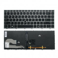 Tastatura laptop noua HP EliteBook 840 G5 846 G5 840 G6 SILVER FRAME BLACK (Backlit ,With Point Stick,Win8) US