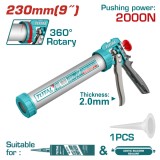 Pistol pentru silicon TOTAL 9 inch, aluminiu ranforsat, 230 mm