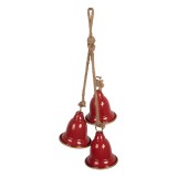 Clopotei Craciun metal rosu 17x23x52 cm